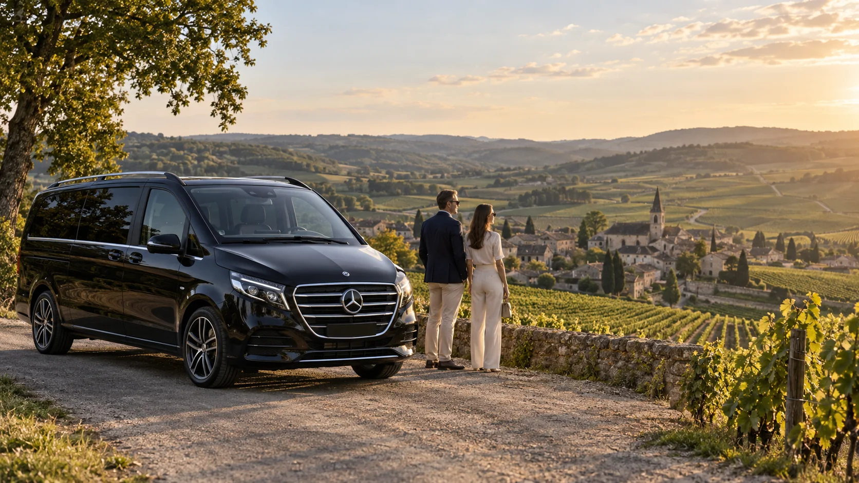Private chauffeur journey through Champagne vineyards